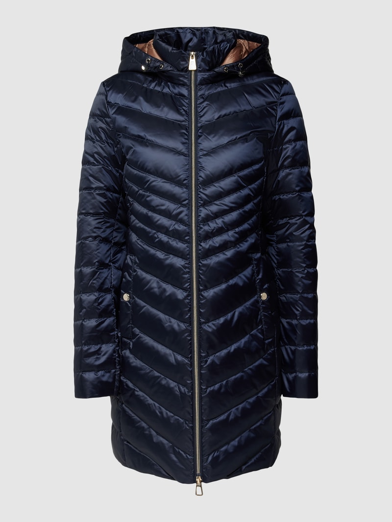 Daunenjacke mit Kapuze in dunkelblau