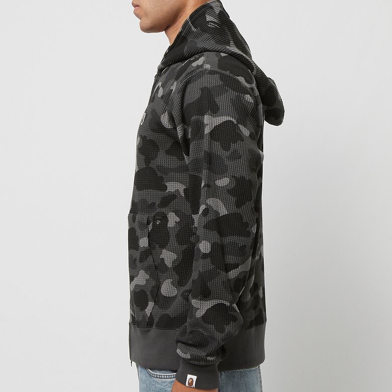 A Bathing Ape Color Camo Thermal Full Zip Hoodie Black