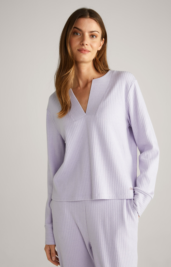 Loungewear Ripp-Longsleeve in Lavender