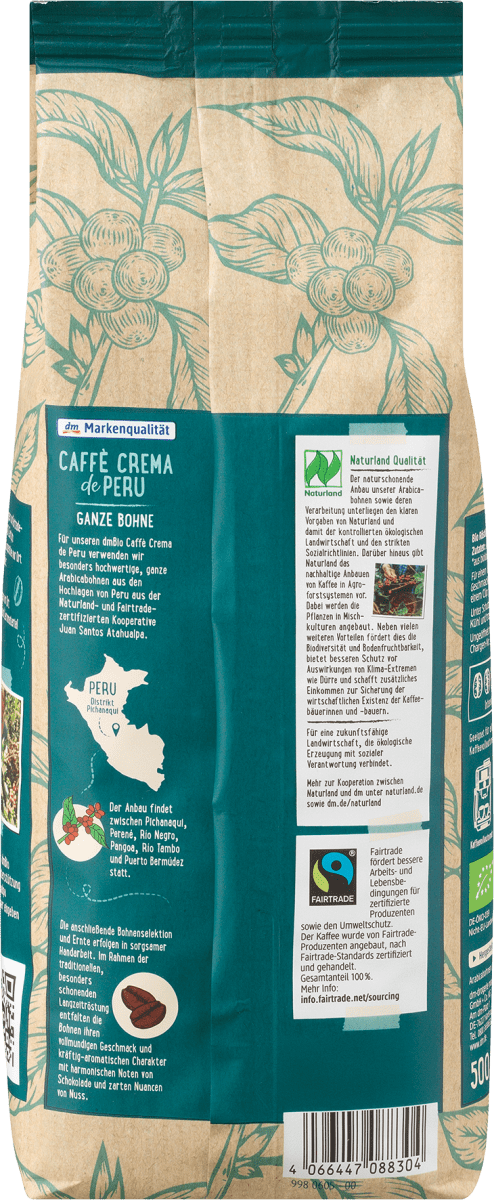 Caffè Crema de Peru, ganze Bohne, 500 g