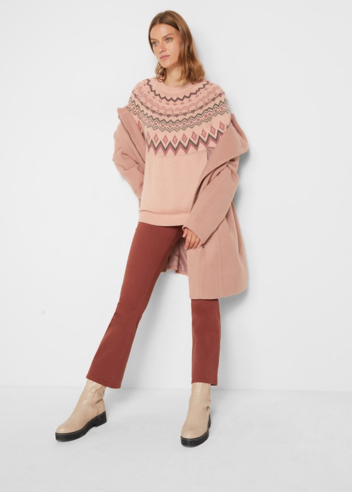 Hochgeschlossener Norweger-Pullover