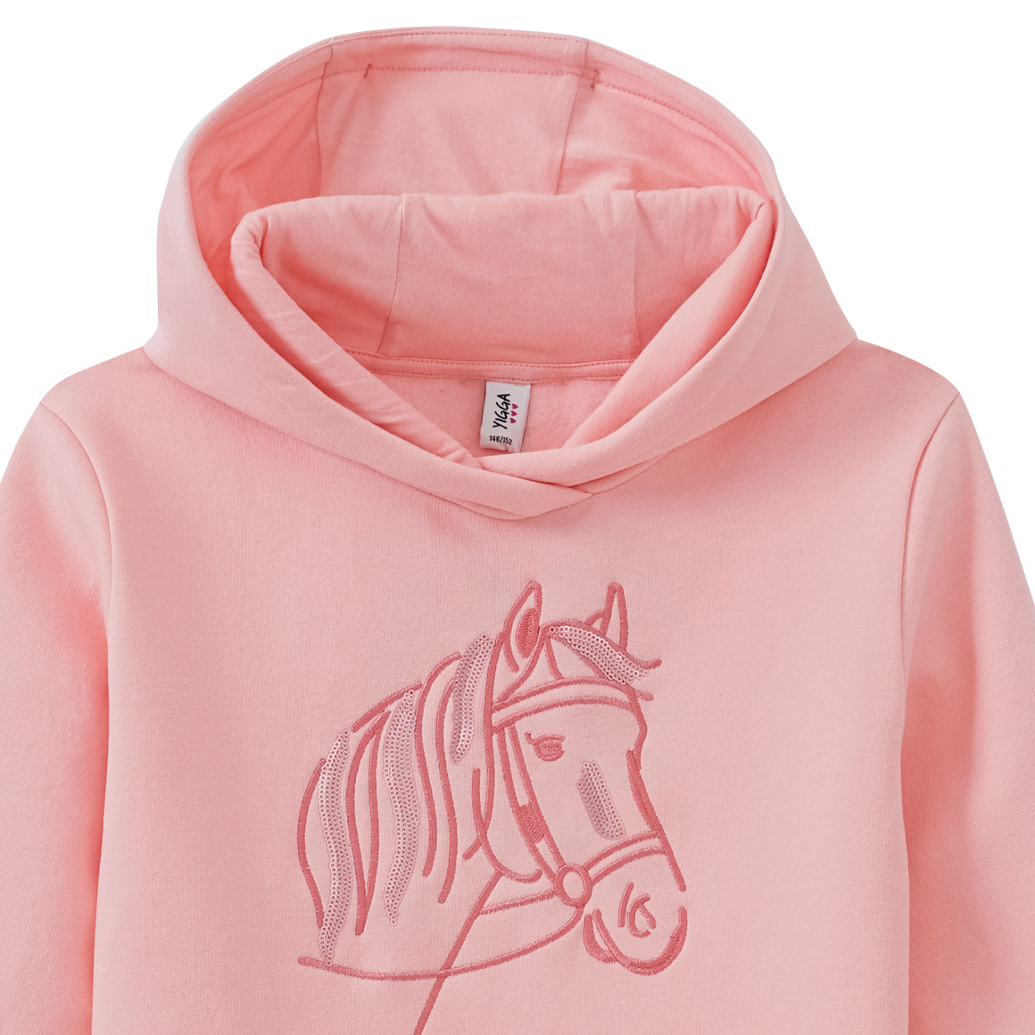 Mädchen Hoodie mit Pferde-Stickerei