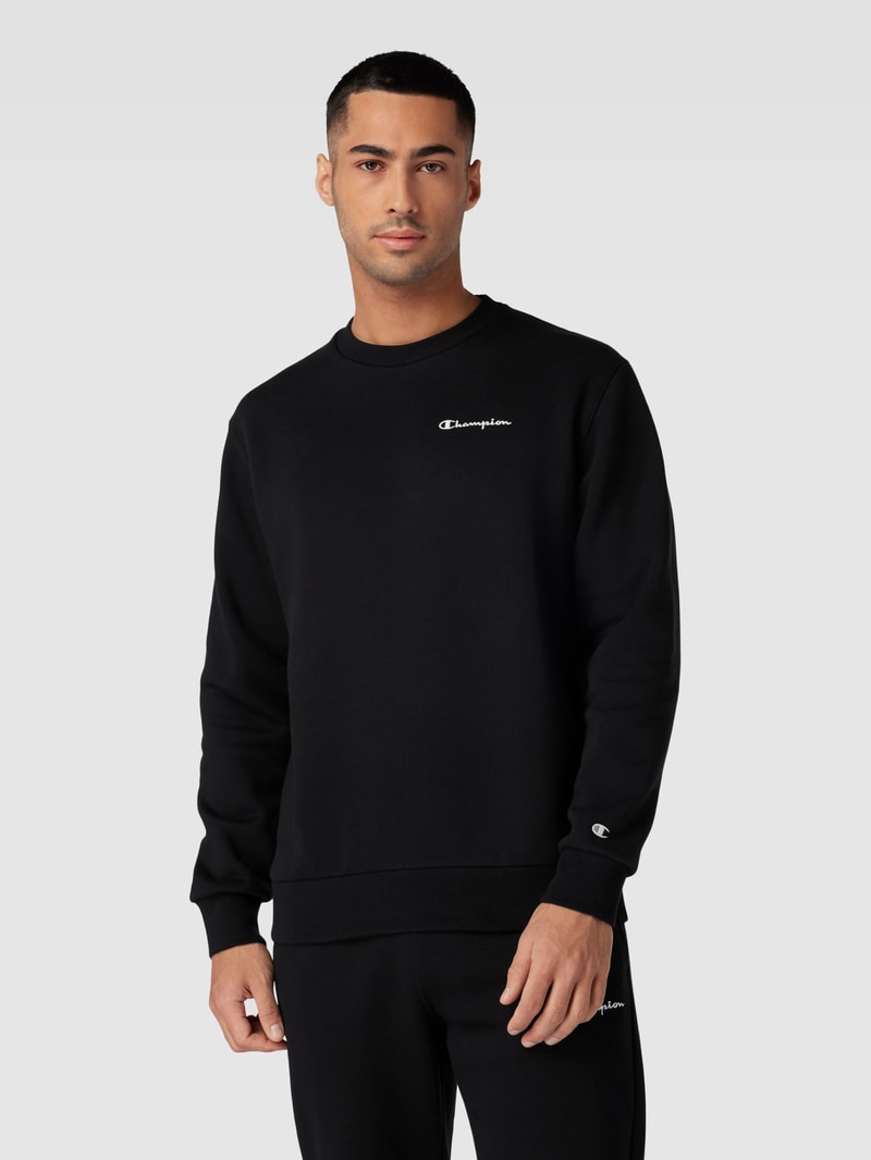 Sweatshirt mit Label-Details Modell 'Rochester' in schwarz