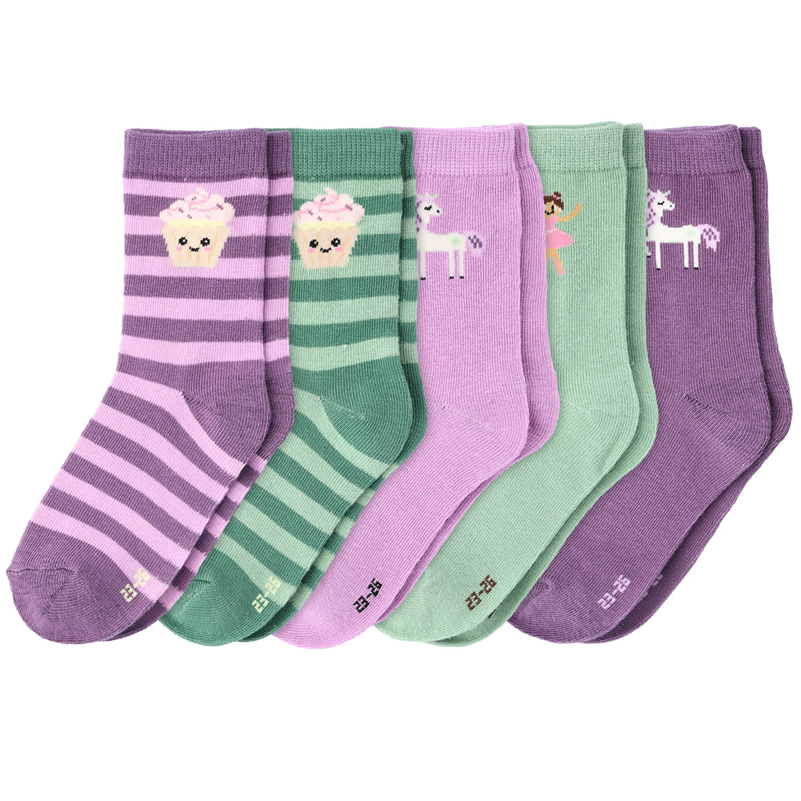 5 Paar Mädchen Socken mit Bio-Baumwolle