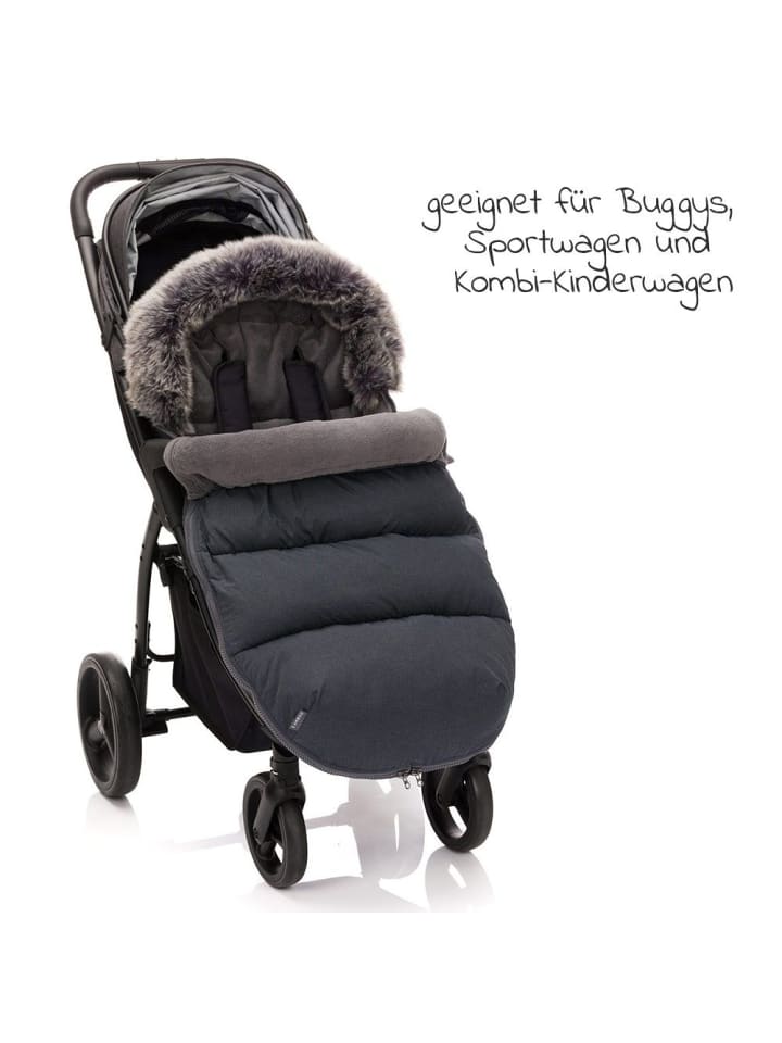 Zamboo Universal Thermo-Fleece Fußsack mit Fellkragen in grau günstig kaufen onesize