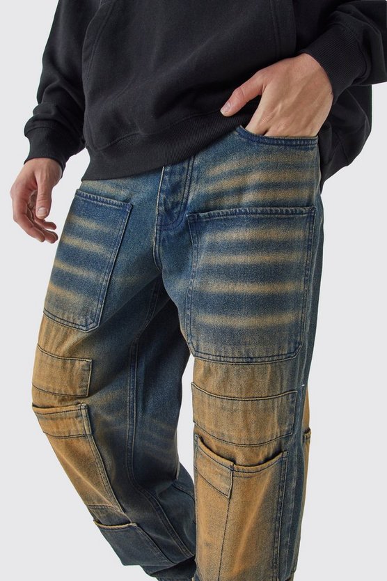 Lockere Cargo-Jeans mit Taschen