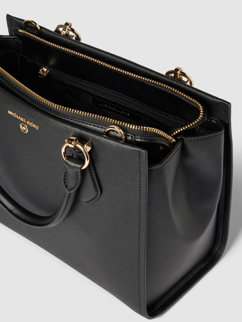 Handtasche mit Label-Detail Modell 'MARILYN' in schwarz