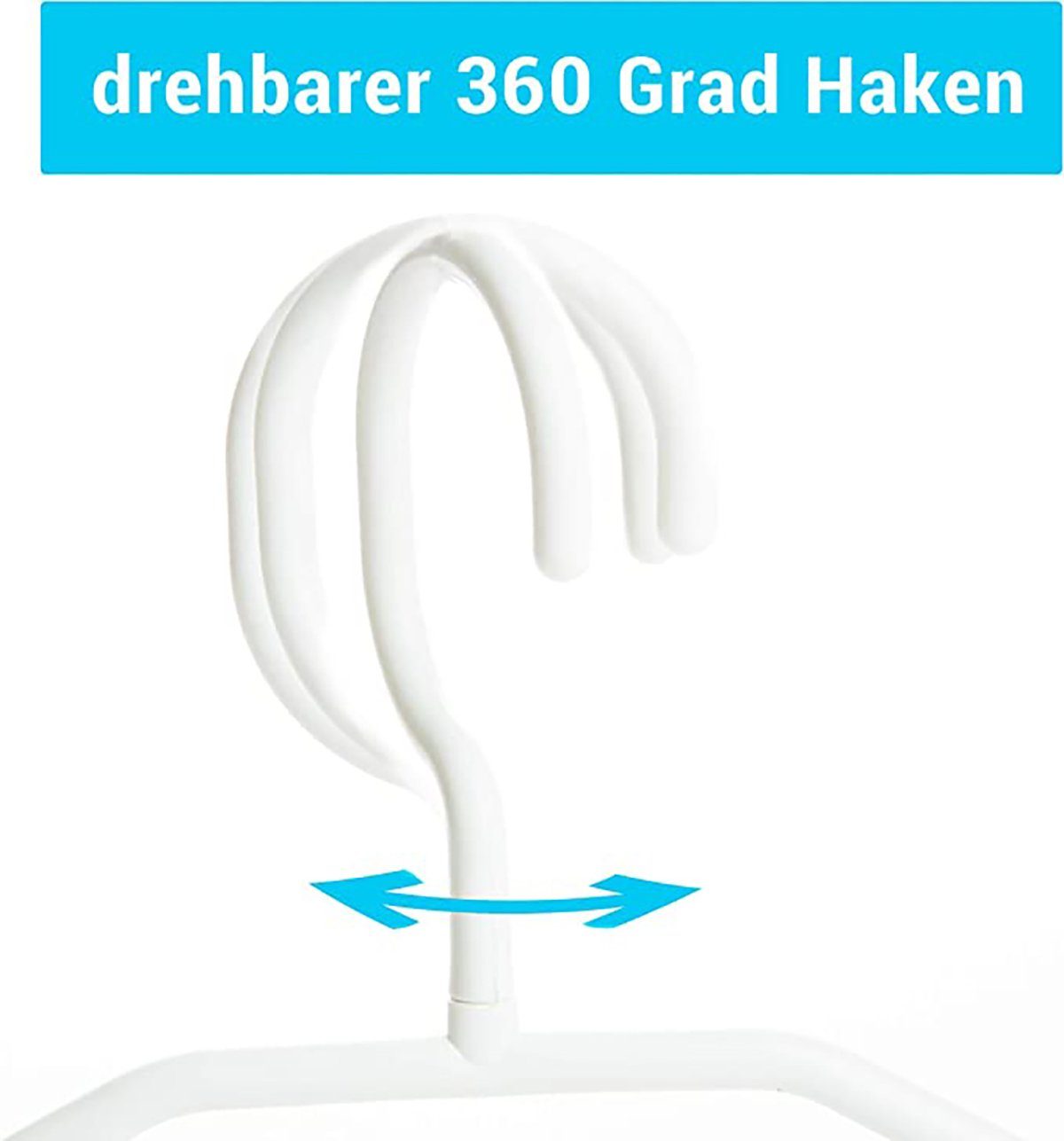 Centi Kleiderbügel 100STk Kunststoff Kleiderbügel mit drehbaren Haken + Schuhlöffel, (Set, 100-tlg), - Made in EU - Umweltfreundlich da 100% Recyclingmaterial