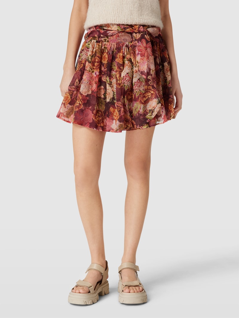 Minirock mit floralem Print Modell 'AMAN' in bordeaux rot