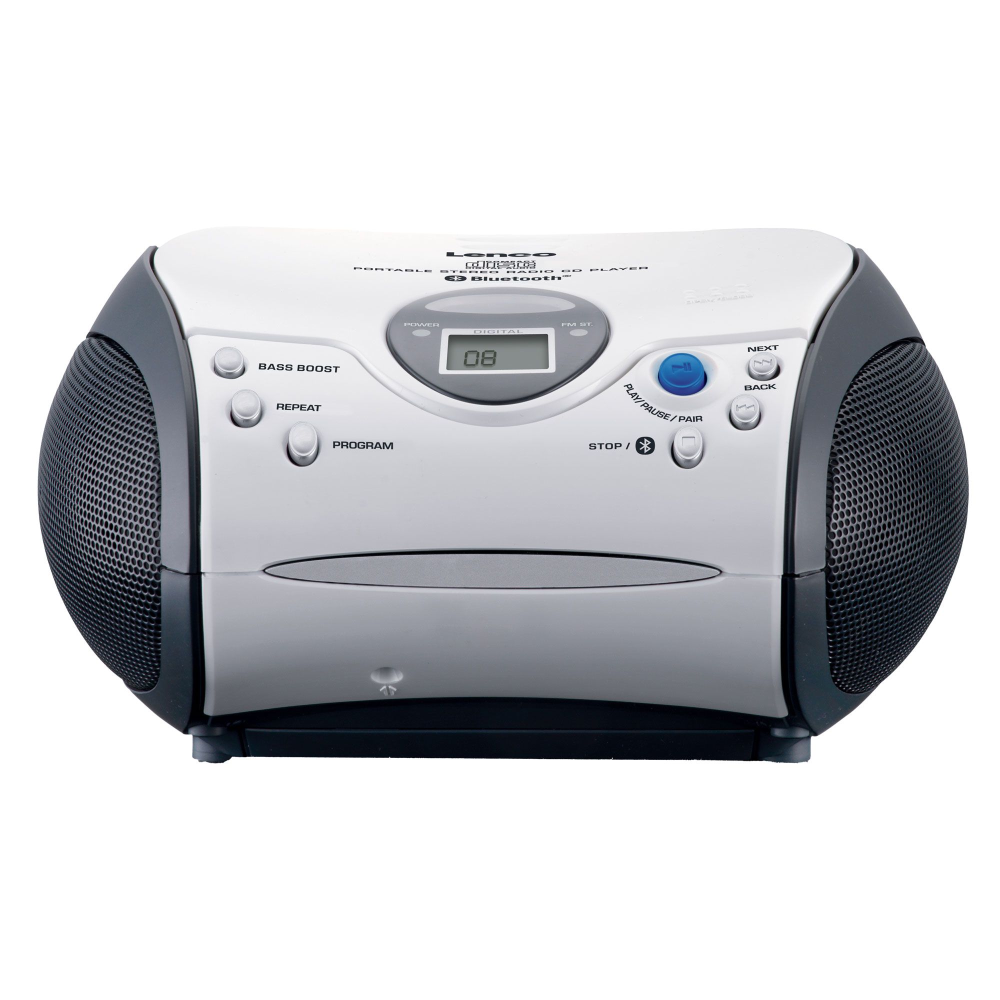 Lenco SCD-24BT WHBK Tragbarer CD-Player