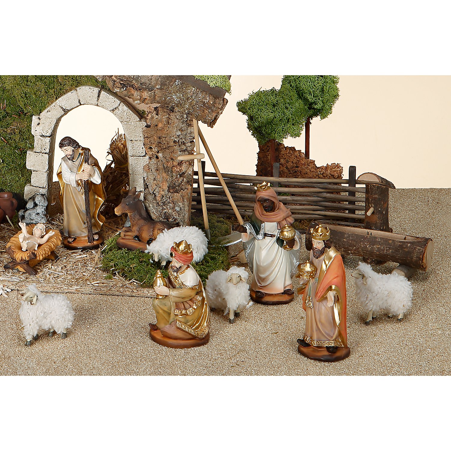 Woll-Schafe, weiß, 5–6 cm, 5 Stück