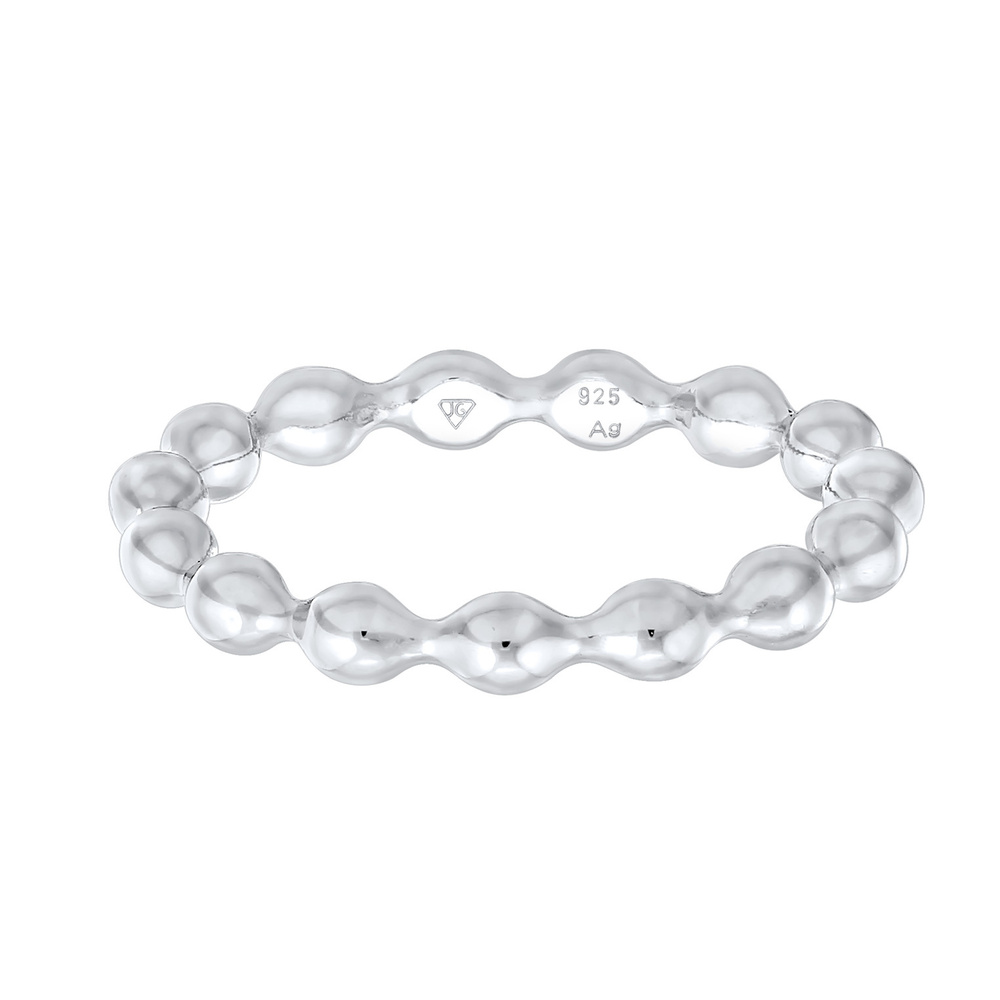 Elli Elli Bague Femmes Boule pile Simple en Argent Sterling 925 Bague