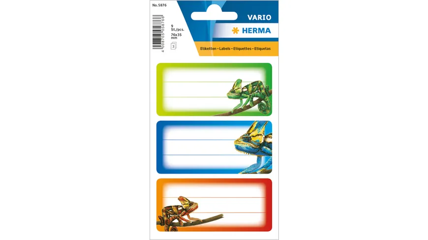 VARIO Schuletiketten Gecko