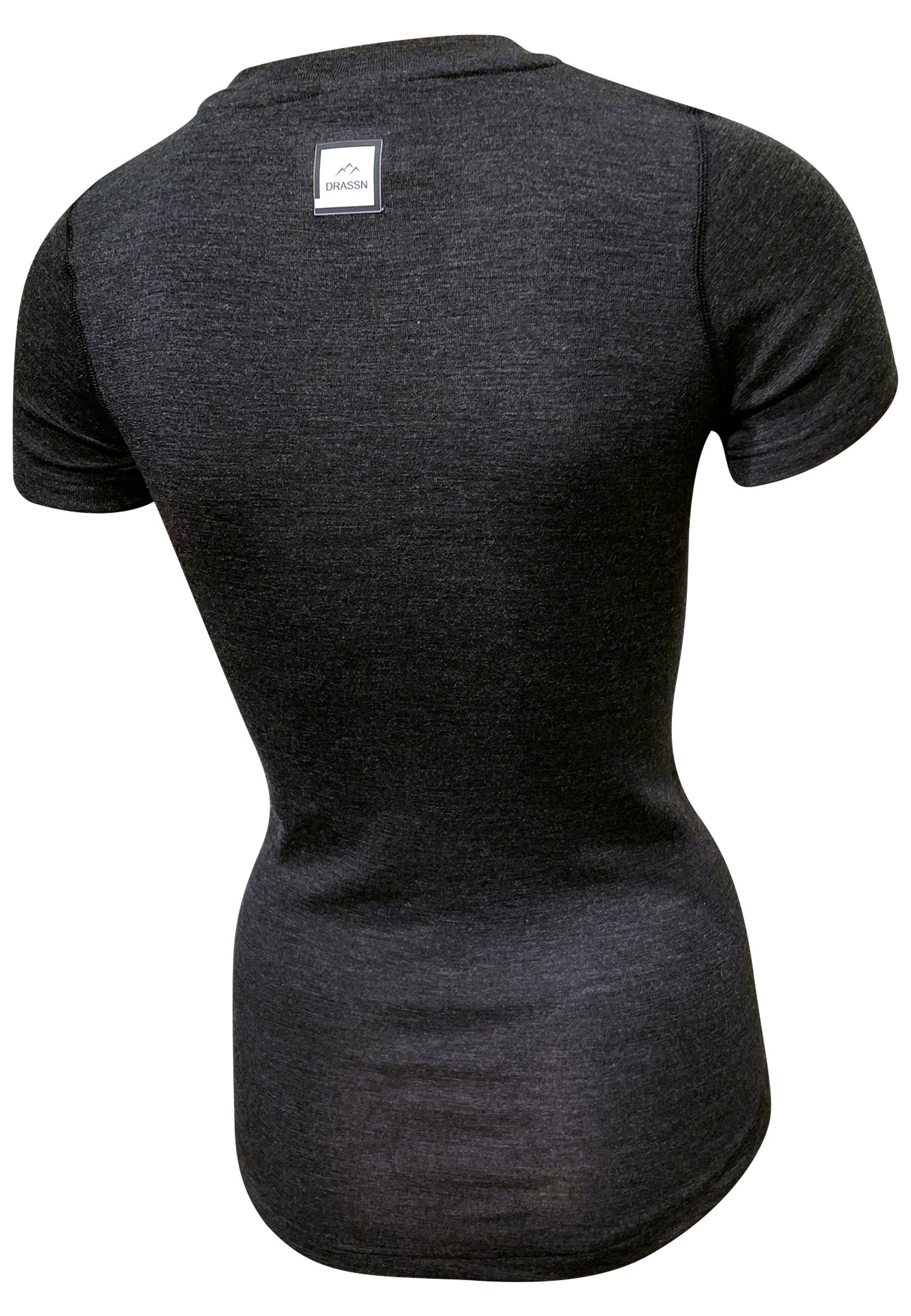 DRASSN Unterhemd Oberlind Damen Merino kurzarm Shirt Unterwäsche (1-St) MADE IN EU - 100% Merino