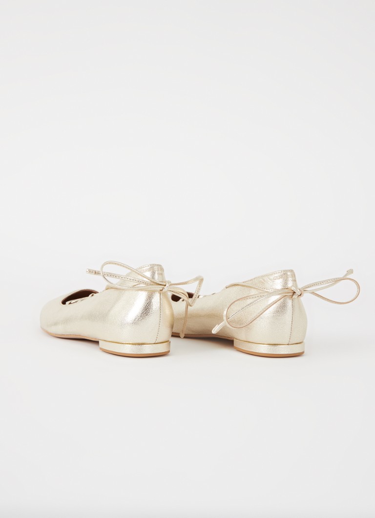 Claudie Pierlot Ballerina van geitenleer met metālisku apdari
