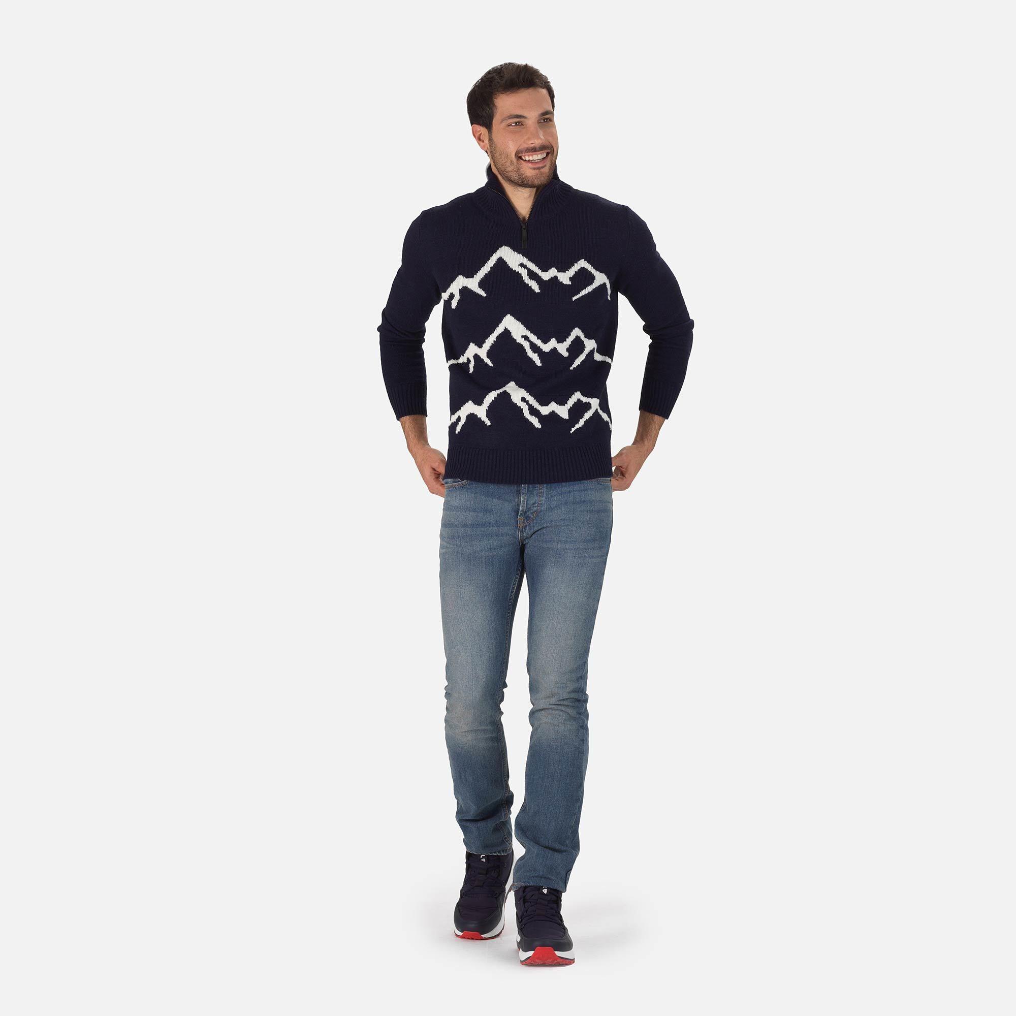 Pull en maille à col zippé Homme
