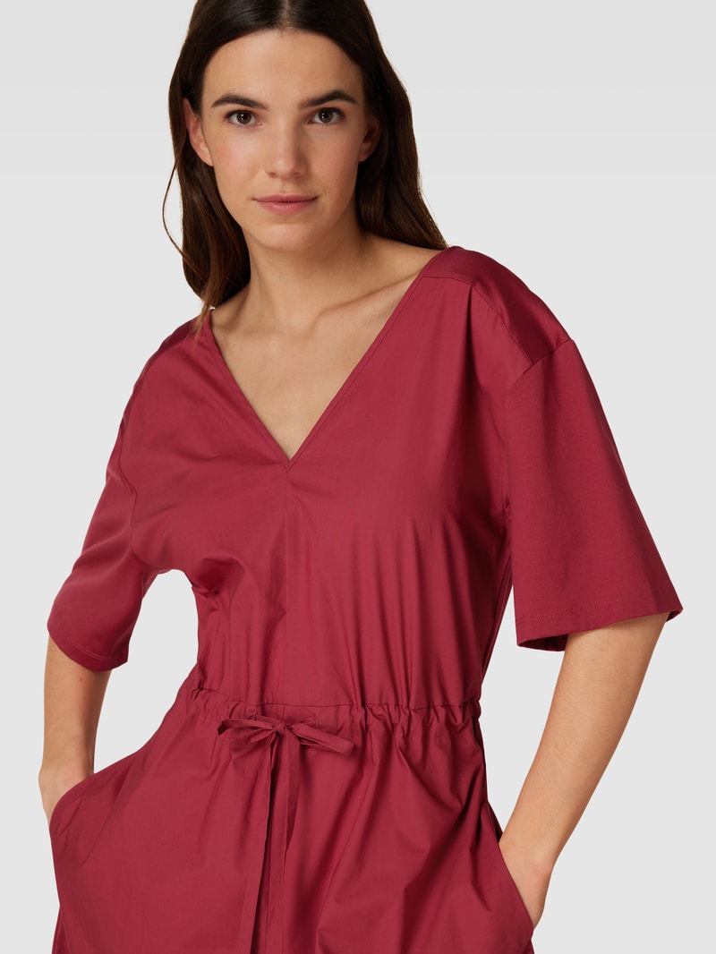 Jumpsuit mit V-Ausschnitt Modell 'LEPIDO' in bordeaux rot