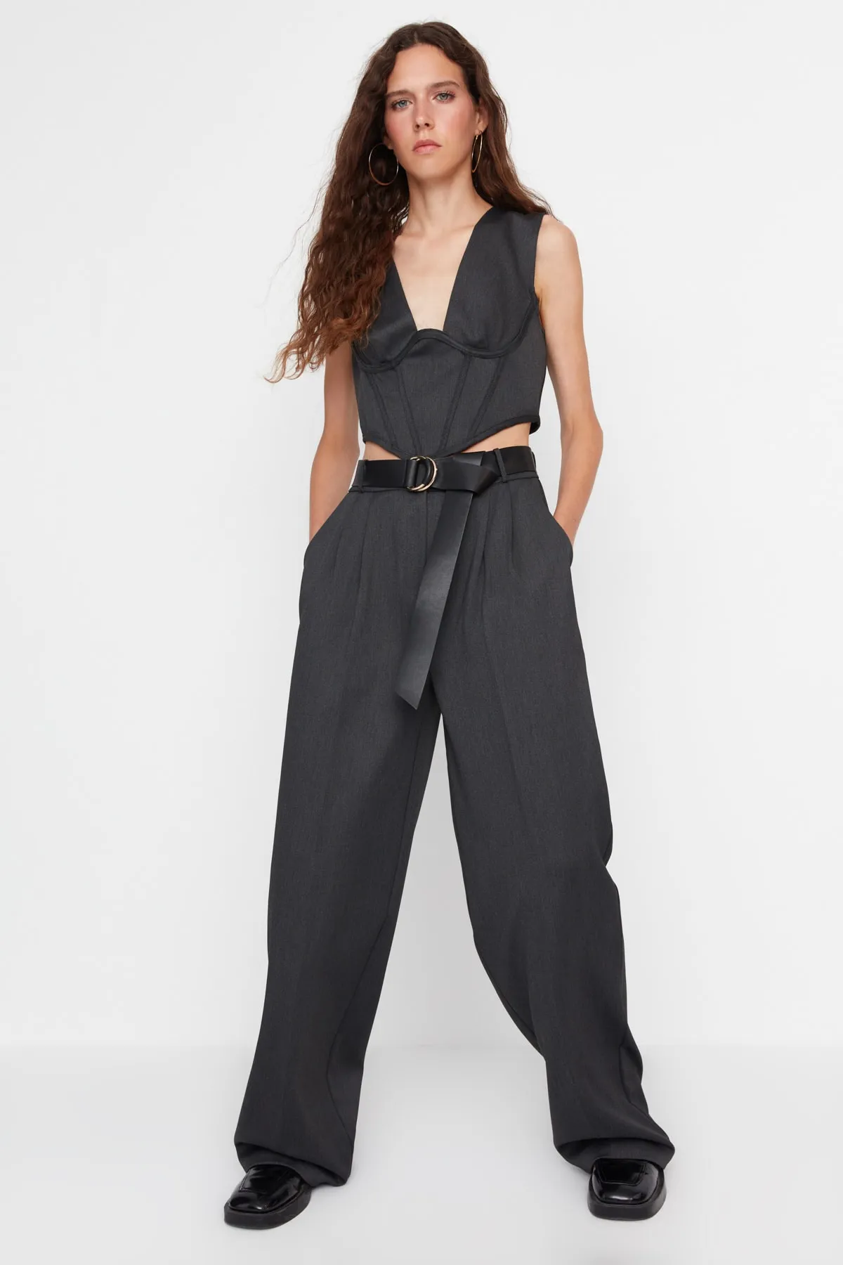 Trendyol Collection  Anthrazitfarbene Webhose TPRAW23PL00016