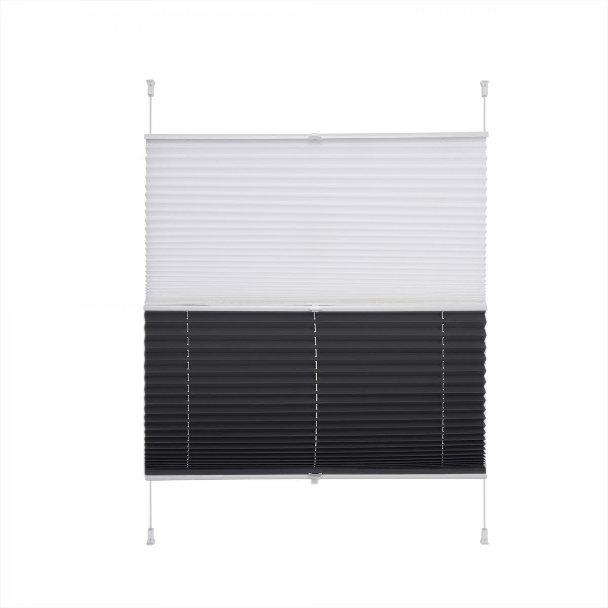 Bella Casa Klemmfix Plissee Day & Night verspannt 80 x 130 cm anthrazit/weiß