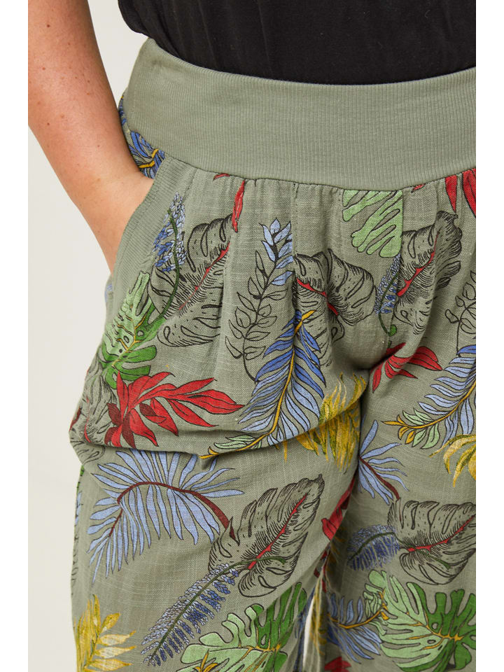 Curvy Lady Hose in Khaki/ Rot günstig kaufen