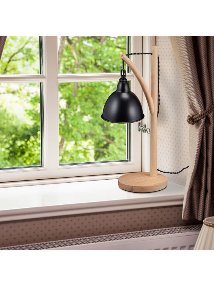 relaxdays Tischlampe in Schwarz - (B)18 x (H)52 x (T)26 cm günstig kaufen onesize