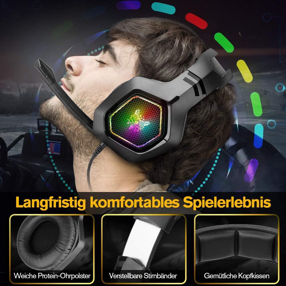 Bothergu Gaming-Headset (Gaming Headset PC für PS4, Xbox one, Laptop Mac Handy Tablet)