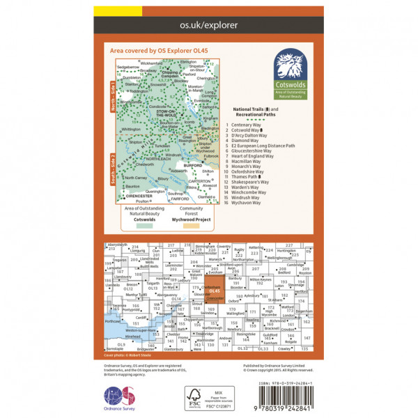 Ordnance Survey - Cotswolds (The) Outdoor EGMOL045 - Wanderkarte