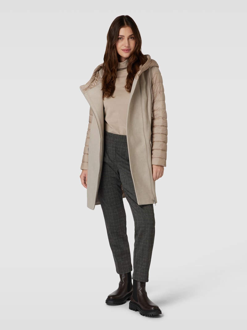 Steppjacke mit Two-Tone-Machart in beige