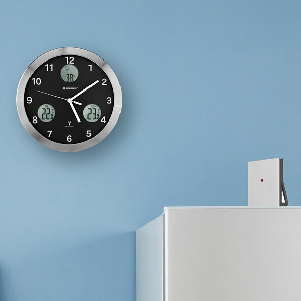 Funk-Wanduhr MyTime io, schwarz