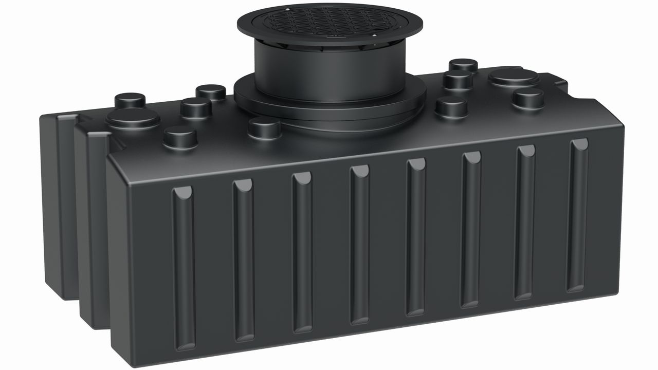 GreenLife Regenwasser-Flachtank 2.000 l mit Ausgleichsdom und begehbarer Abdeckung