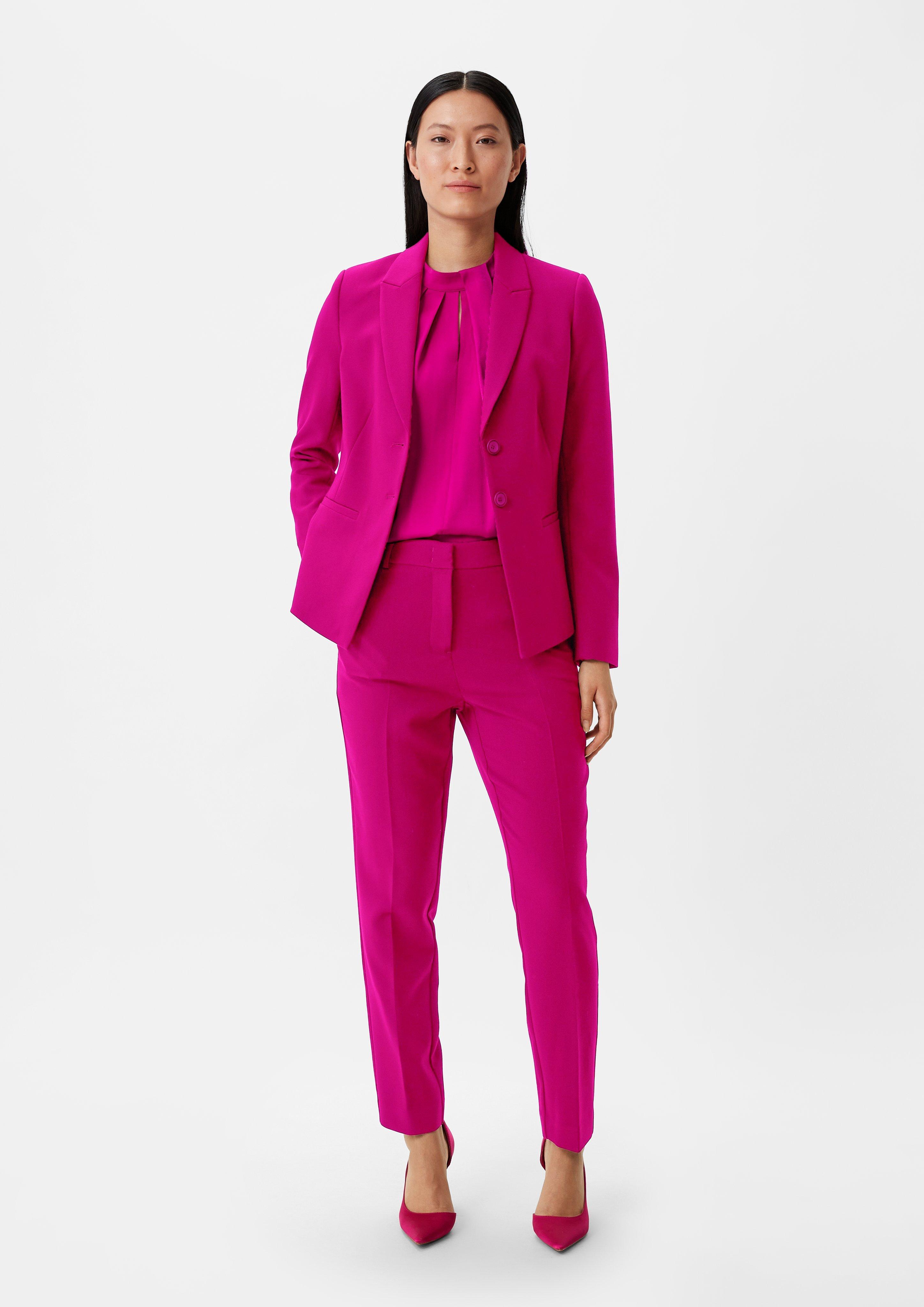 Satinbluse mit Falten-Detail - fuchsia