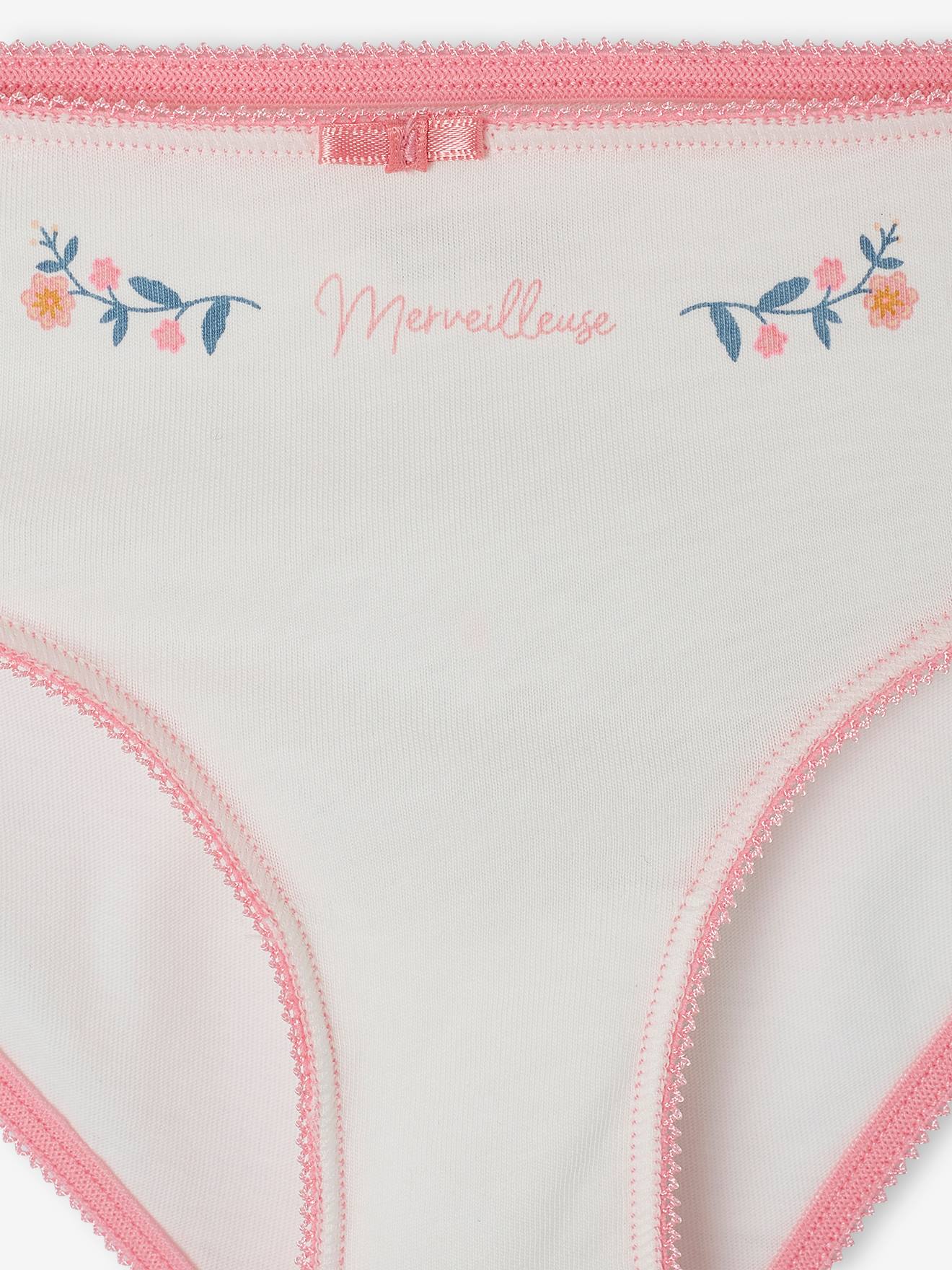 Vertbaudet 4er-Pack Mädchen Slips mit Bio-Baumwolle - pfingstrose