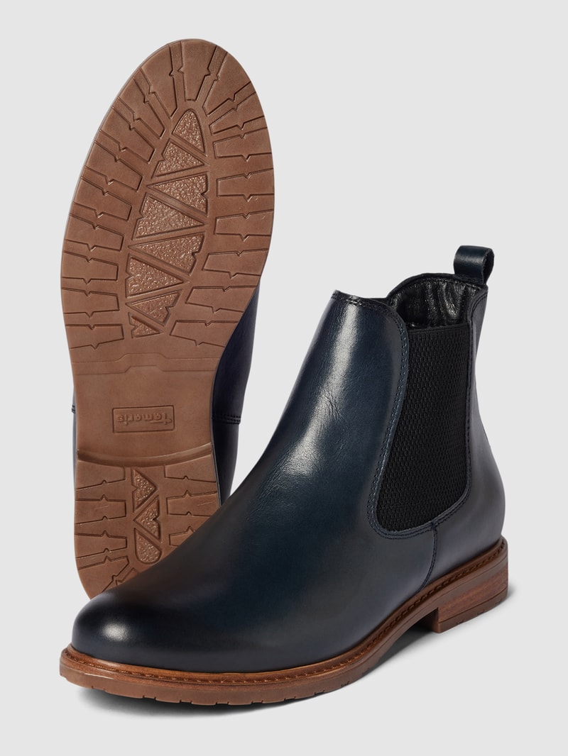 Chelsea Boots mit Kontraststreifen in marineblau
