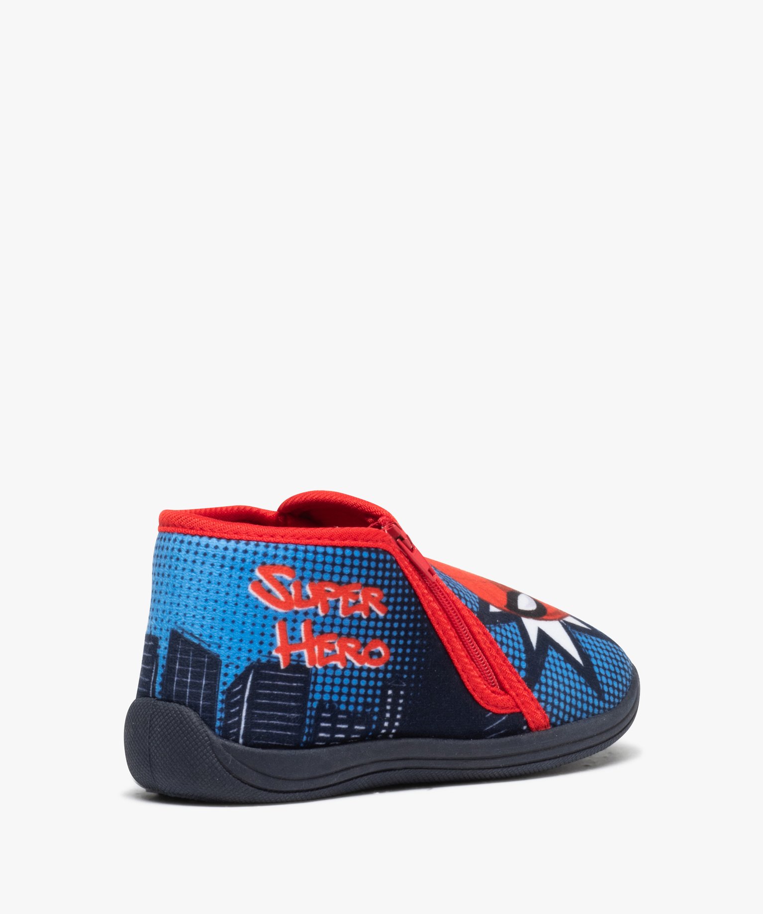 Chaussons bébé Garçon super héros en velours bleu | GEMO