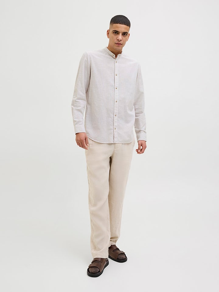 Jack & Jones Hemd - Regular fit - in Weiß/ Beige günstig kaufen