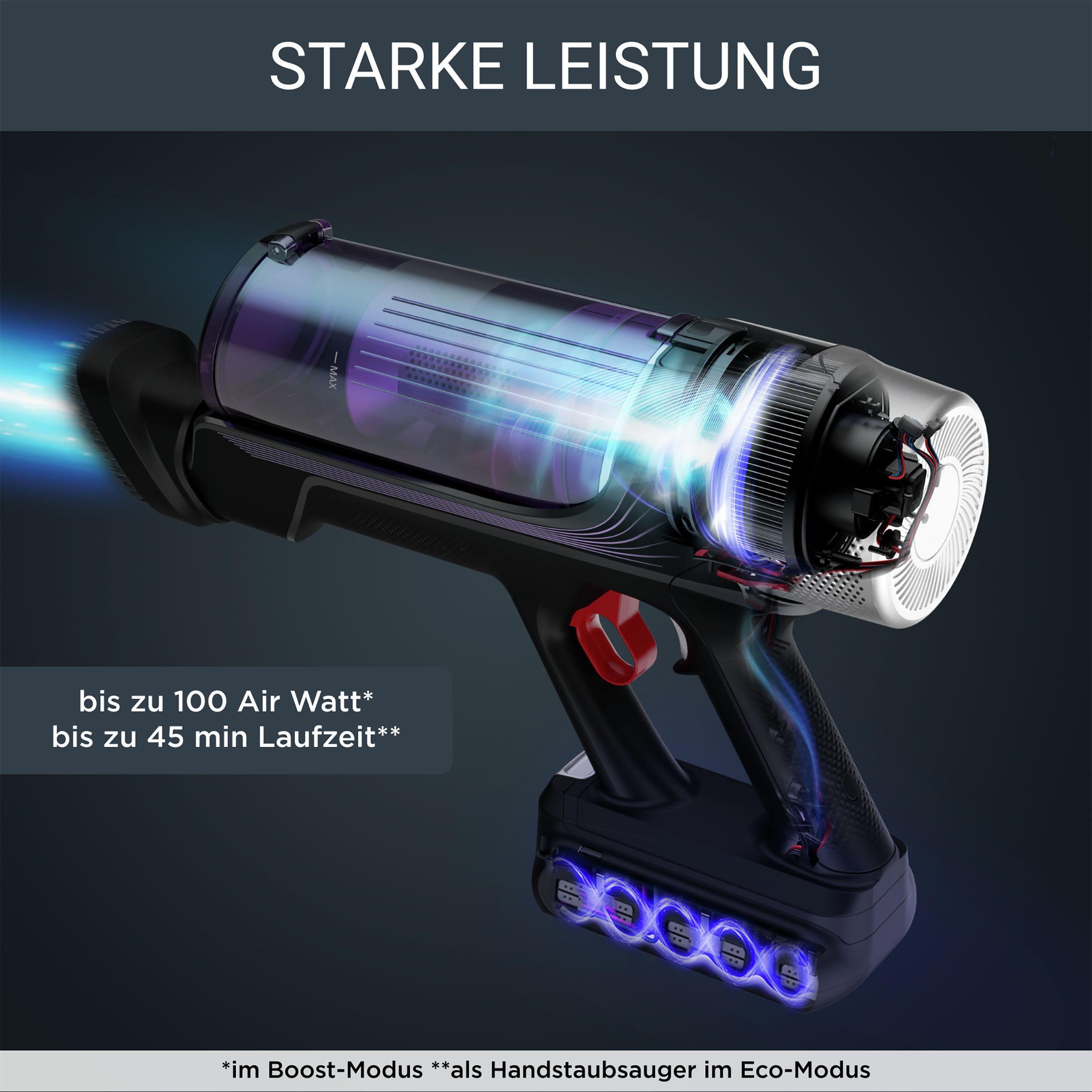 Rowenta Akku-Hand-und Stielstaubsauger HERO, RH2038 X-Force Flex 9.60 Allergy, 250 W, beutellos, kabellos, hohes Fassungsvermögen, Flex-Gelenk, lange Betriebsdauer