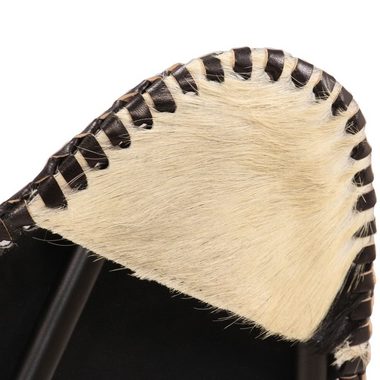 vidaXL Sessel Butterfly-Sessel Schwarz und Weiß Echtes Ziegenleder (1-St)