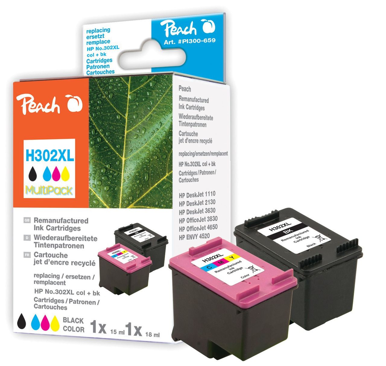 Peach Spar Pack Druckköpfe ersetzt HP No. 302XL