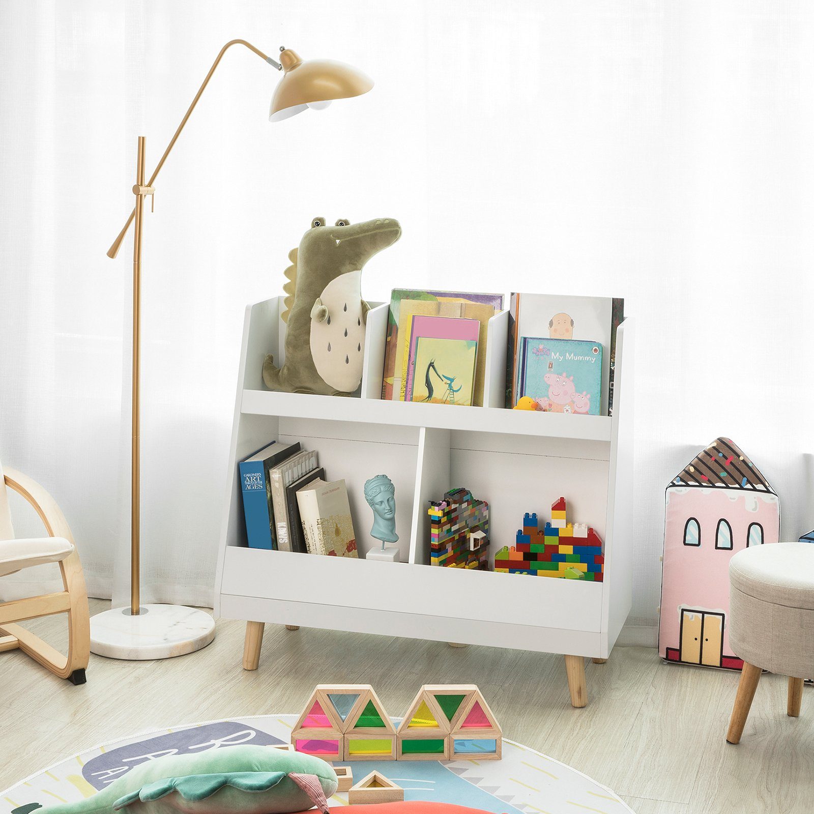 SoBuy Bücherregal KMB19, Kinderregal mit 5 Fächern