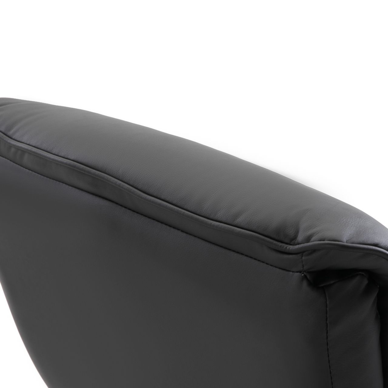 HOMCOM Relaxsessel mit Hocker Fernsehsessel Polstersessel 360° drehbar 145° neigbar Chesterfield PU-Bezug Holzverkleidung Metallfuß Schwarz 82 x 83 x 110 cm
