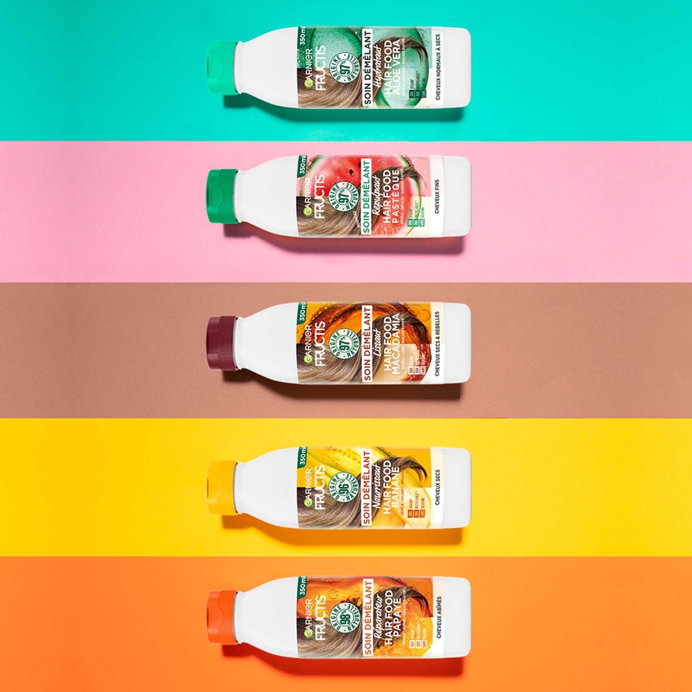 garnier Fructis Hair Food soin démêlant lissant à la macadamia pour les cheveux secs et rebelles