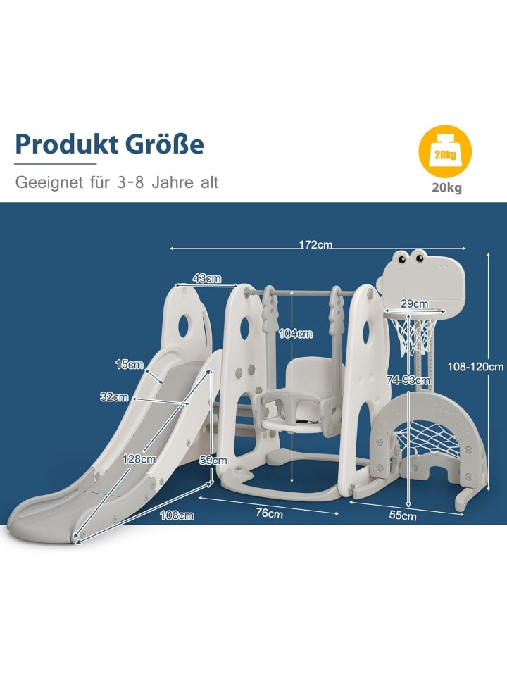 COSTWAY 6 in 1 Spielplatz in Weiß günstig kaufen onesize