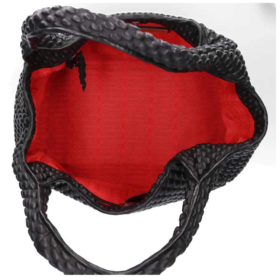 Tissa Fontaneda - Handtasche SIMPLE MATTER M Nappaleder Logo schwarz - schwarz