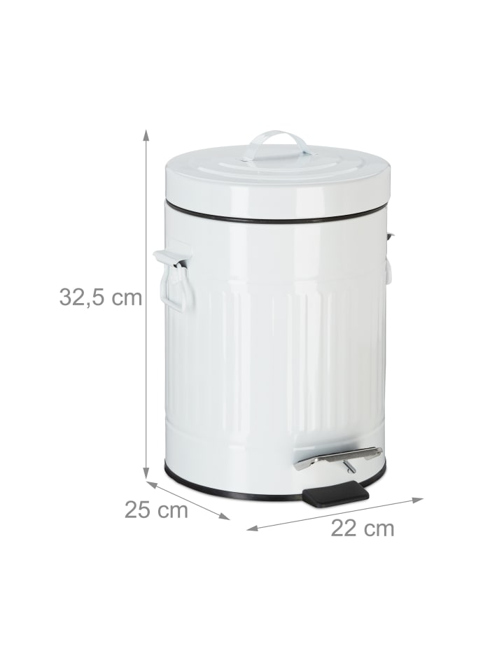 relaxdays Treteimer Vintage in Weiß - 5 l günstig kaufen onesize