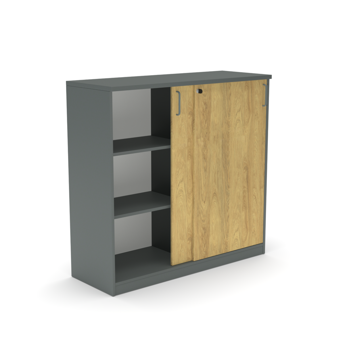 Schiebetürenschrank E10 Natural Hickory Grau