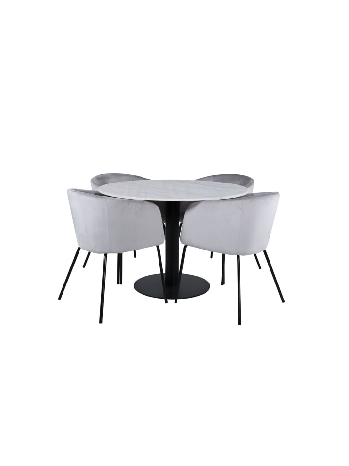 ebuy24 Essgruppe Estelle 105 (5-teilig) Grau 106 x 106 cm günstig kaufen onesize