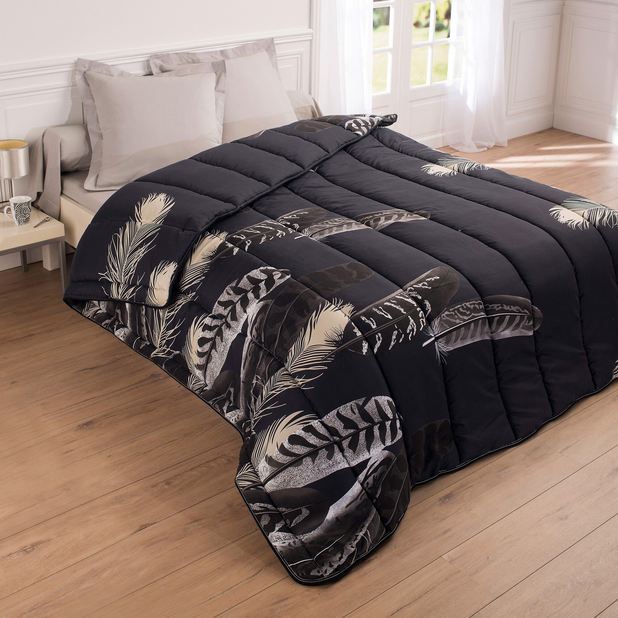 Couette microfibre imprimée Plumes 200g/m2