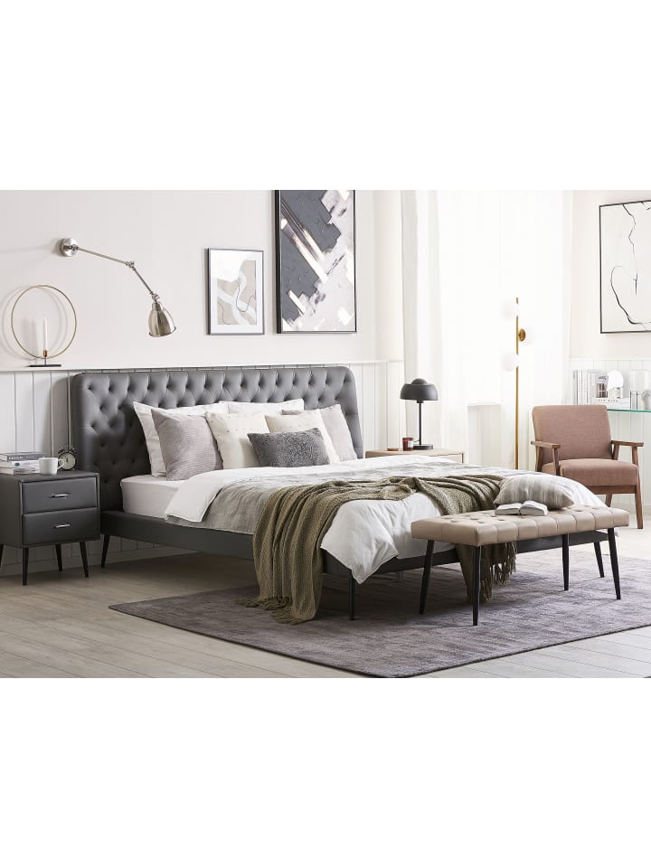 Beliani 4-tlg Schlafzimmer Set ESSONNE in Grau günstig kaufen onesize