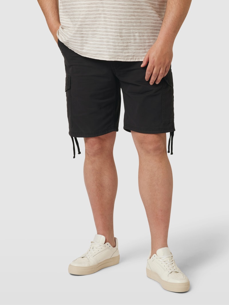 PLUS SIZE Cargoshorts mit Tunnelzug Modell 'MARLEY' in schwarz