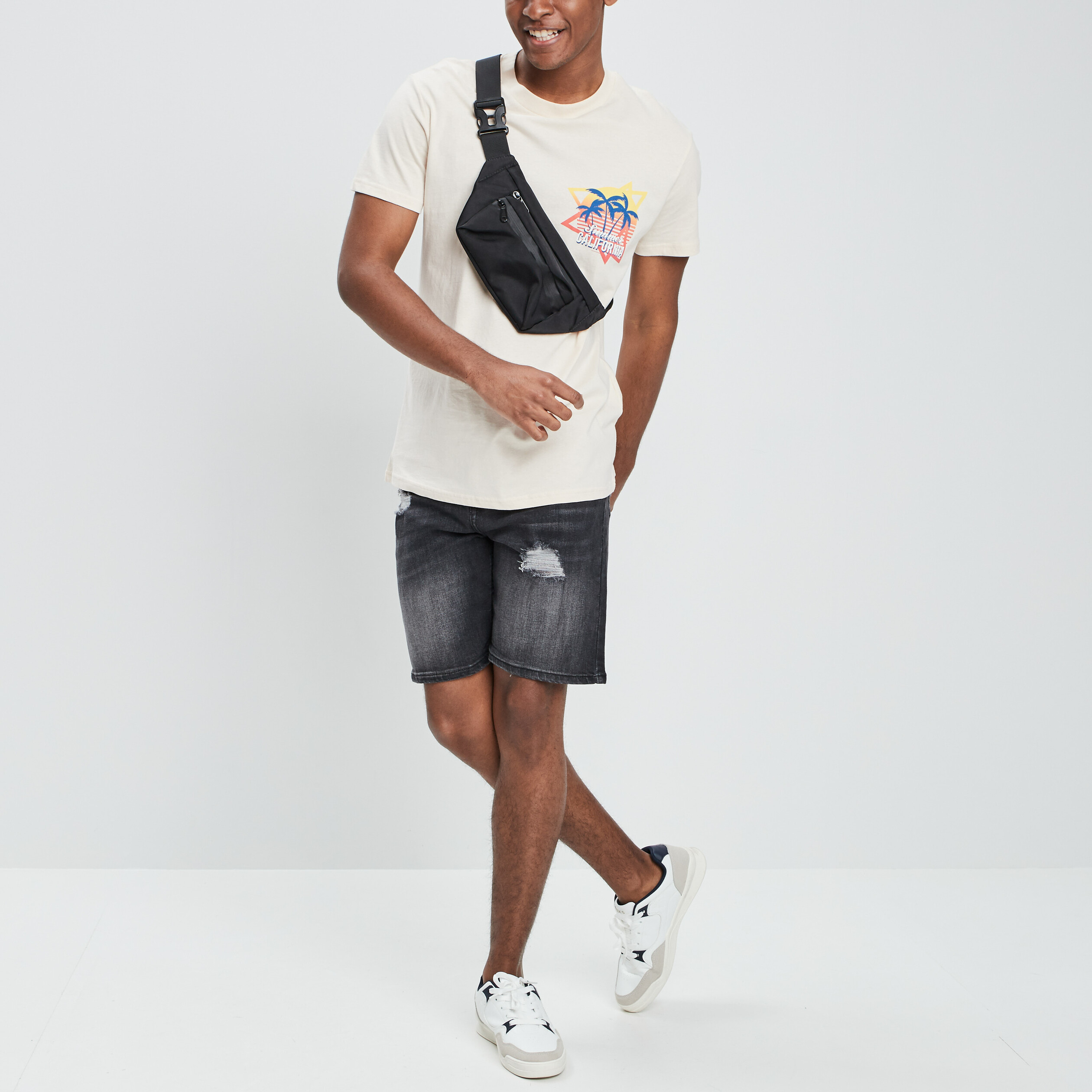 Short regular en jean denim noir homme | La Halle